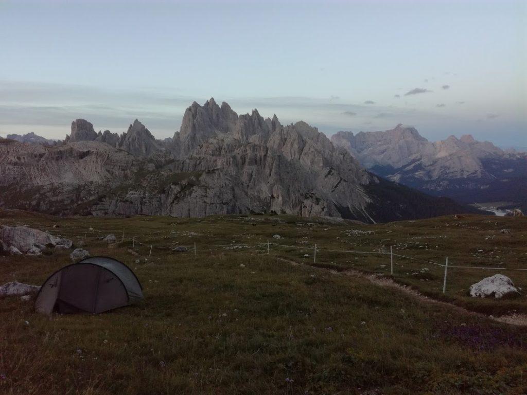 camping in the dolomites