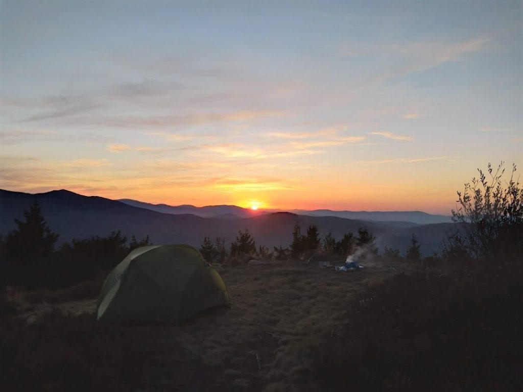 camping in Carpathian mountains, Poland