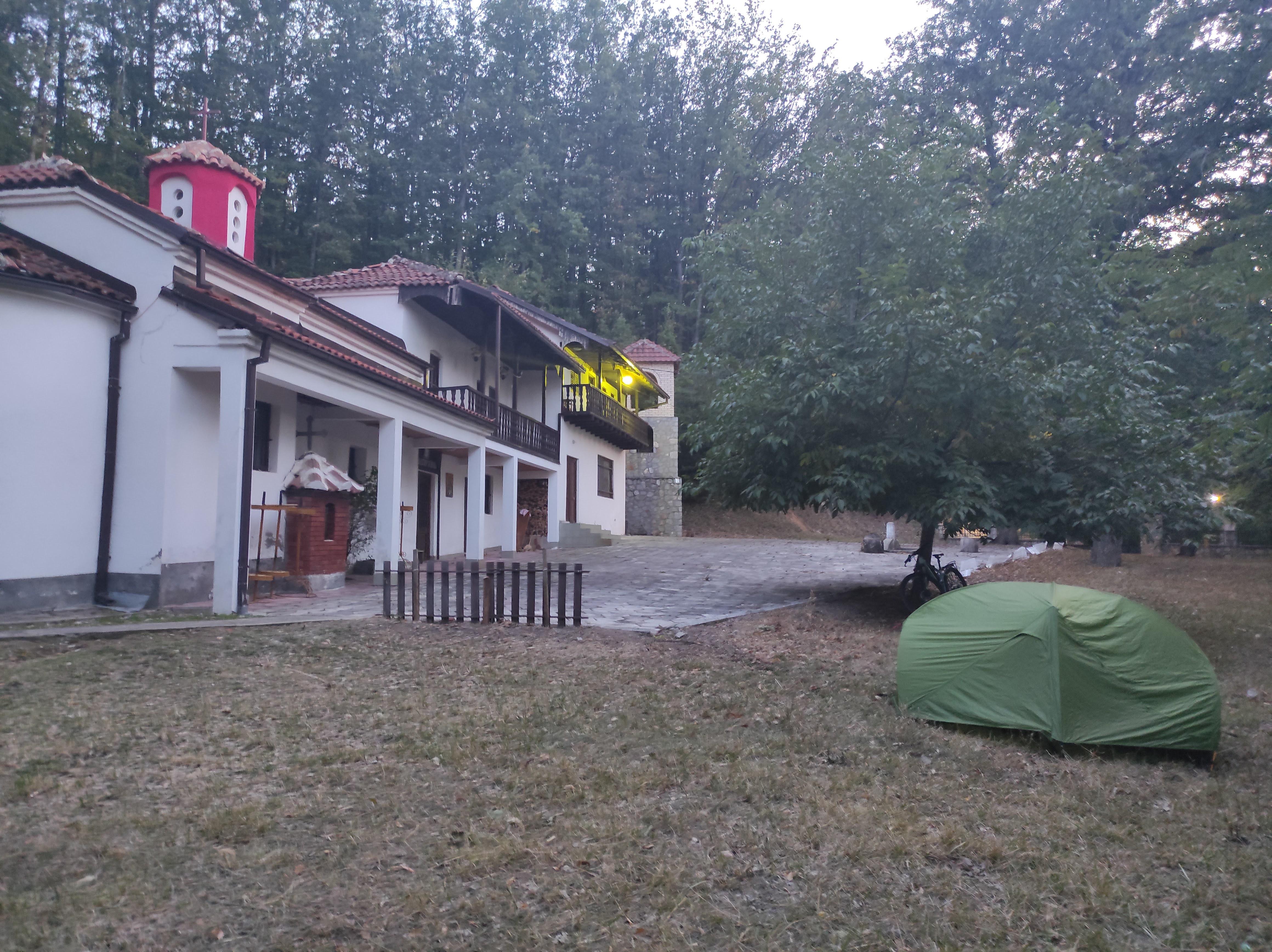 Camping by a monastery, North Macedonia