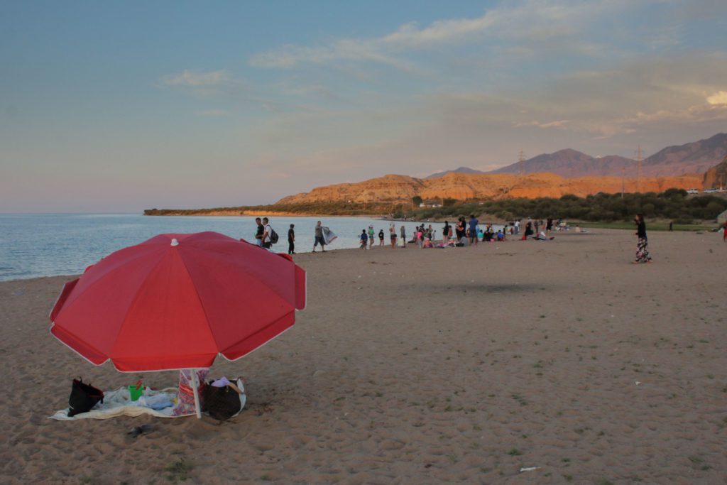 beach at issyk kul lake