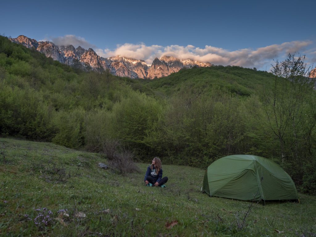 wild camping in albania