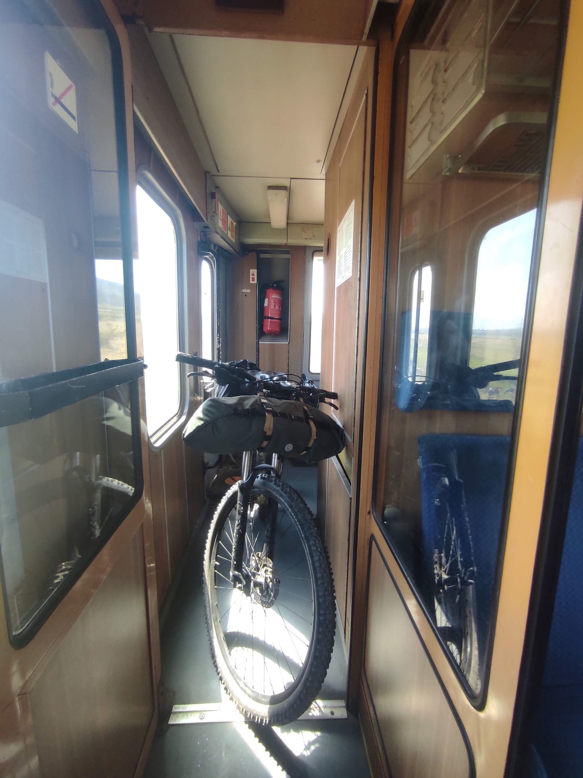 taking bicycle on a train in bulgaria