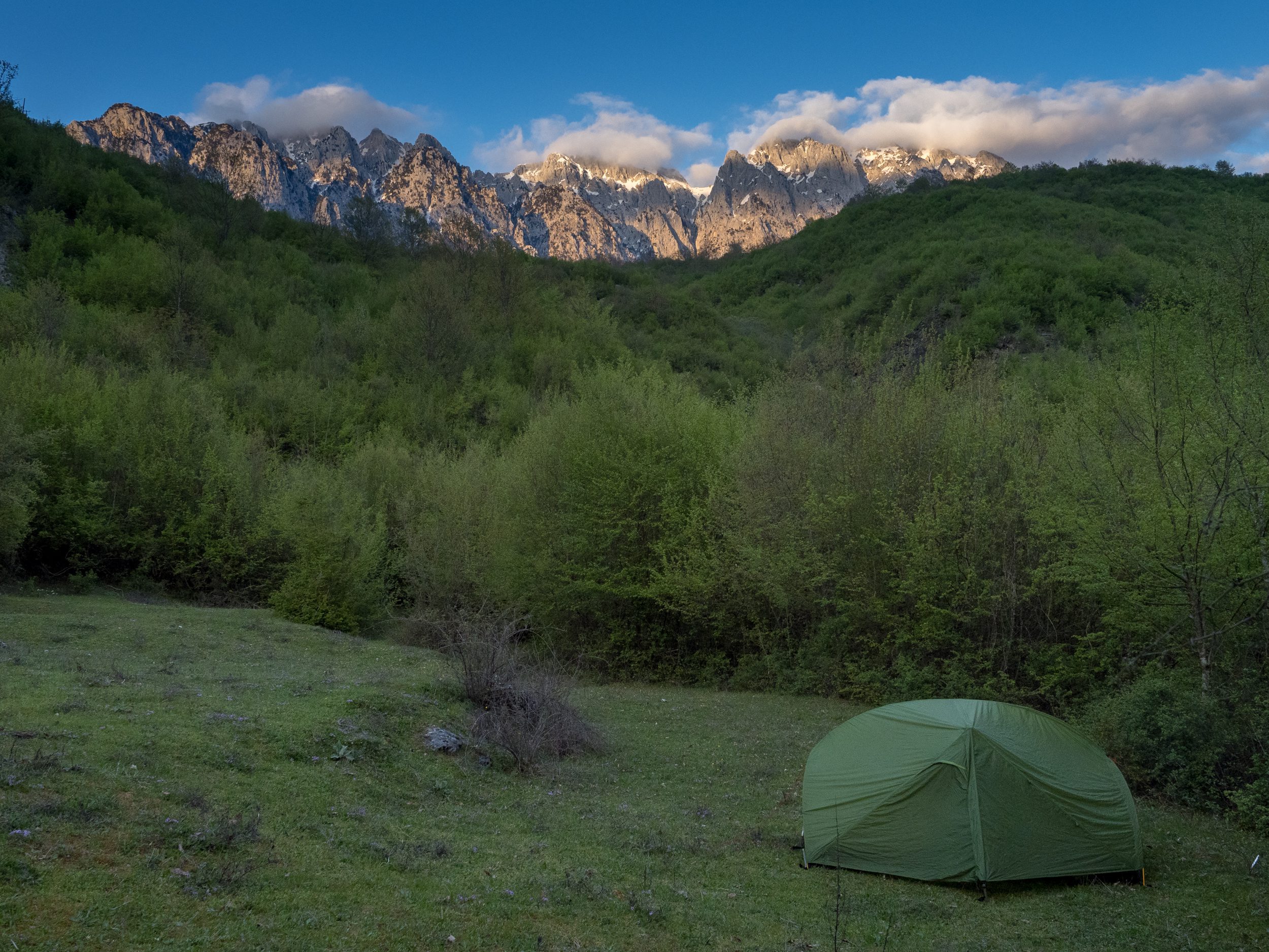 wild camping in albania