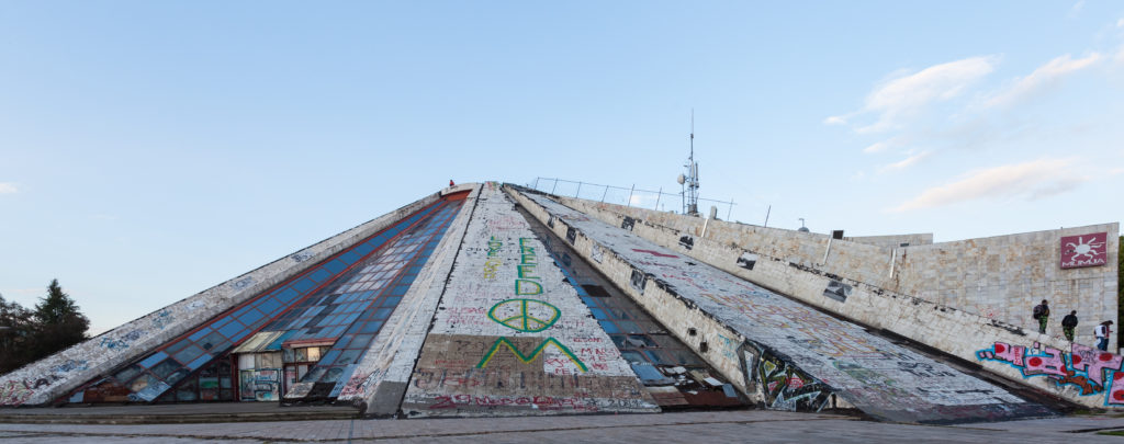 pyramid of tirana, one of the most famous communist sites in Albania