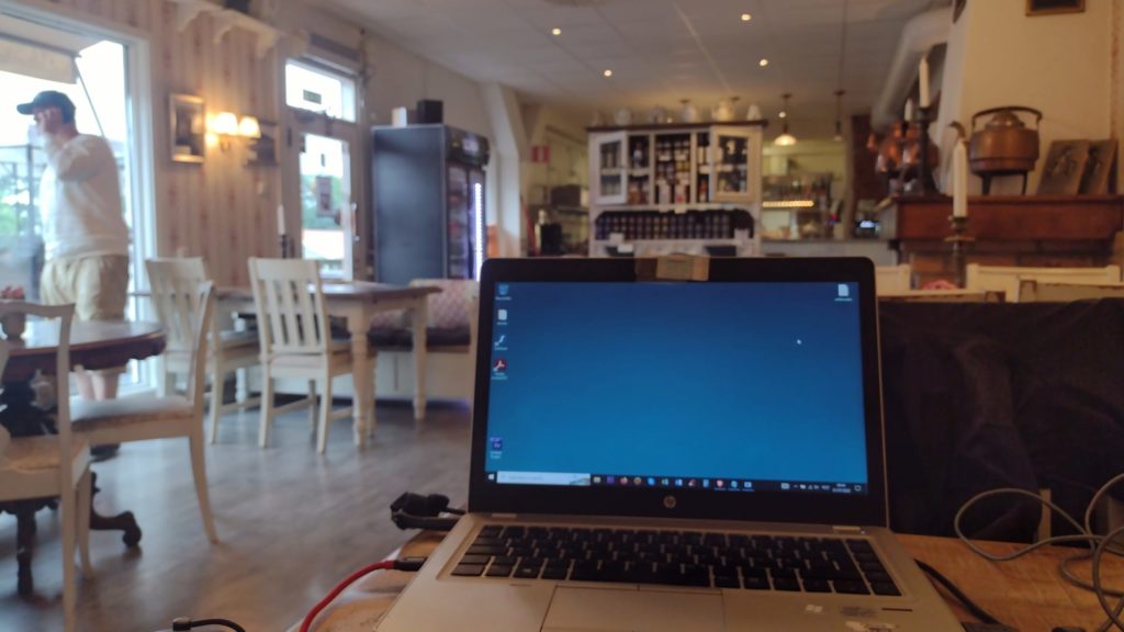 cafes are a perfect place for working remotely while bicycle touring