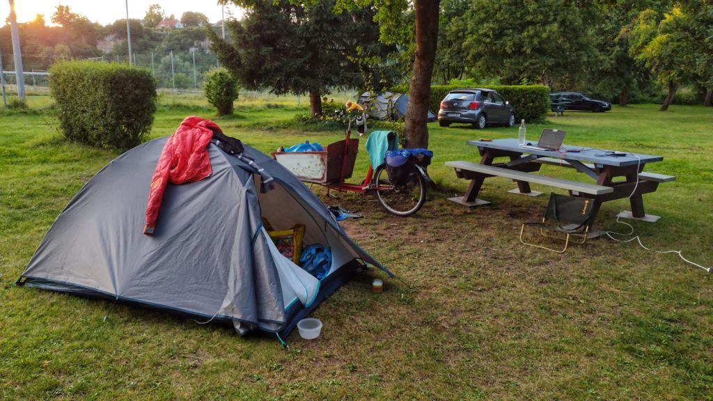 Sometimes working remotely while bicycle touring means you spend your afternoon in front of your laptop, instead of exploring the area.