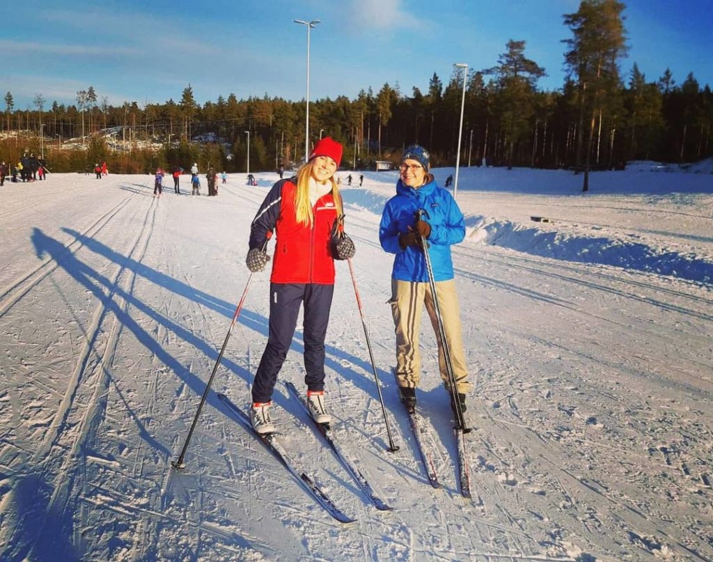 cross country skiing is a great way to train for bicycle tour during winter