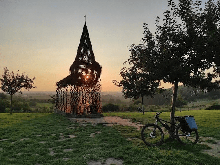 sunset and sunrise are the best time to take bike touring photos