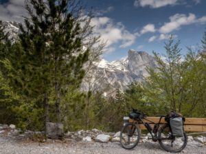 best panniers for bicycle touring - picture from my bike touring trip in Albania