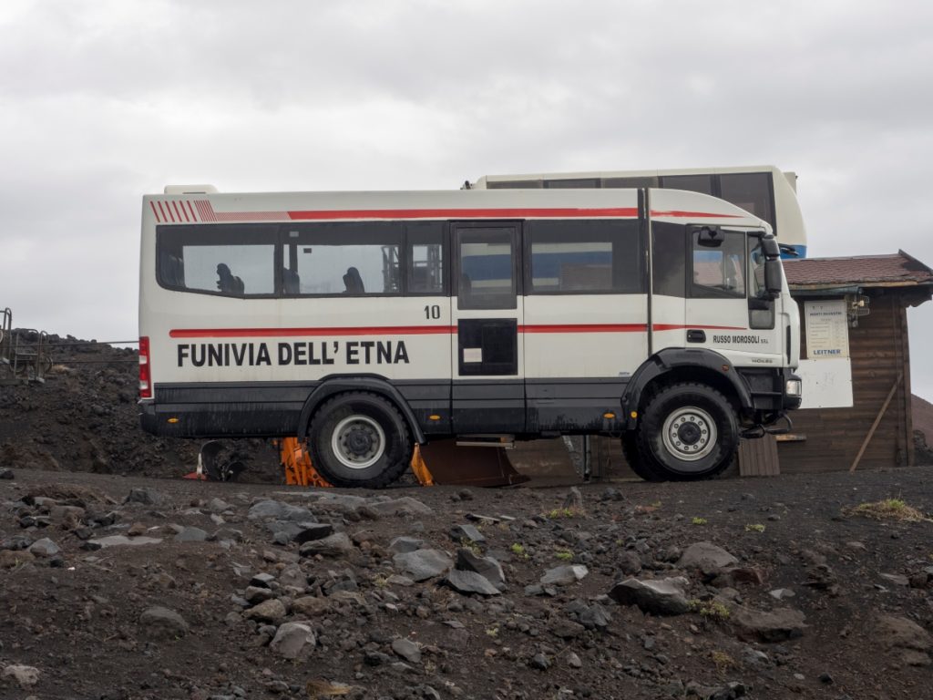 4x4 bus on Mount Etna